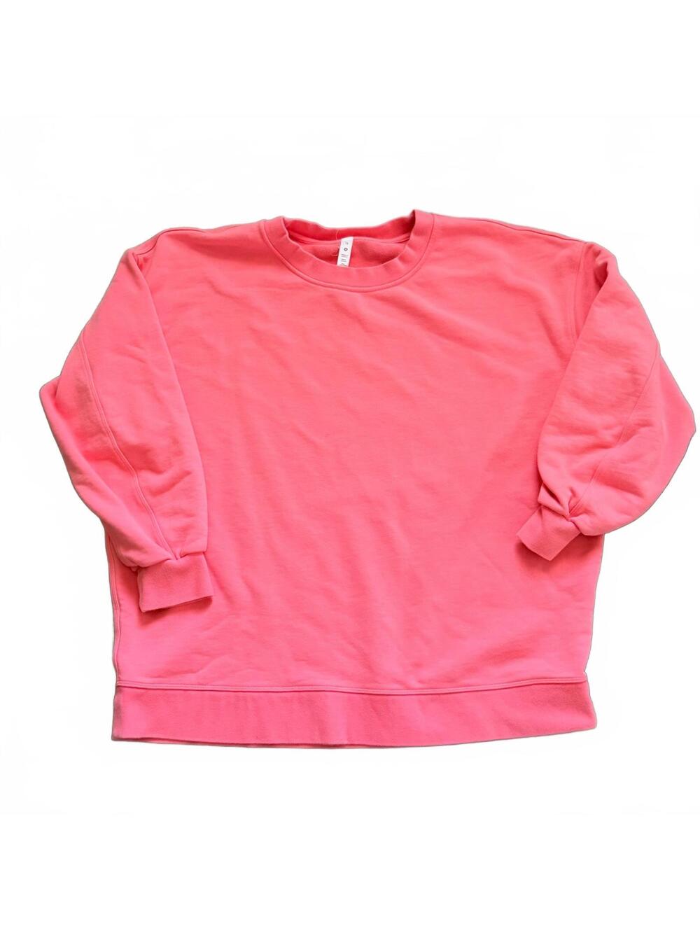 Lululemon Women's Crewneck Sweatshirt Size 12 Pink Cotton Blend